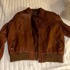 Brown leather jacket